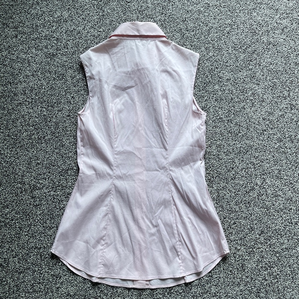 Prada Made in Italy Pink Crisp Poplin Cotton Sleeveless Top Shirt 40 - Picture 2 of 4
